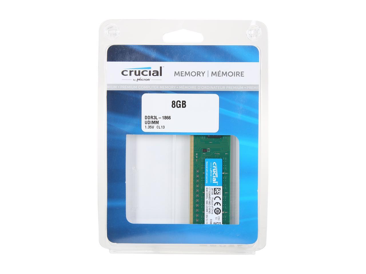 Crucial 8GB 240-Pin DDR3 SDRAM DDR3L 1866 (PC3L 14900) Desktop Memory Model CT102464BD186D