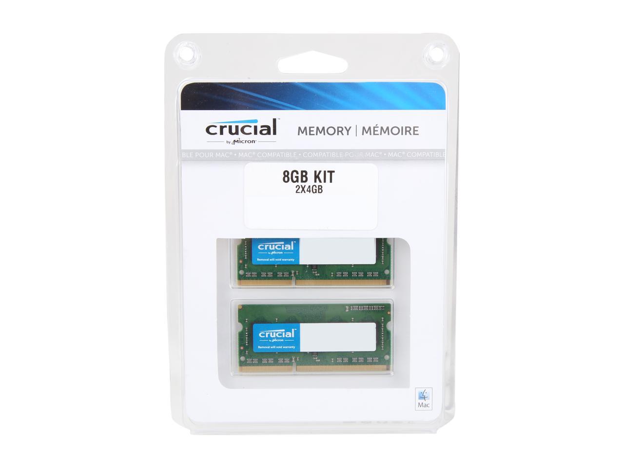 Crucial 8GB (2 x 4GB) DDR3L 1600 (PC3L 12800) ECC Unbuffered Memory for Mac Model CT2K4G3S160BJM