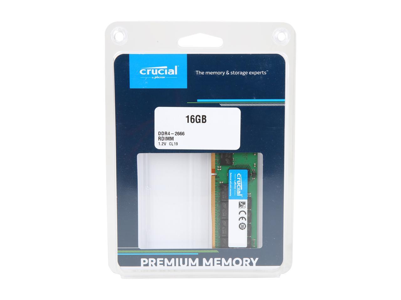 Crucial 16GB 288-Pin DDR4 SDRAM ECC Registered DDR4 2666 (PC4 21300) Micron Chipset Server Memory Model CT16G4RFD4266