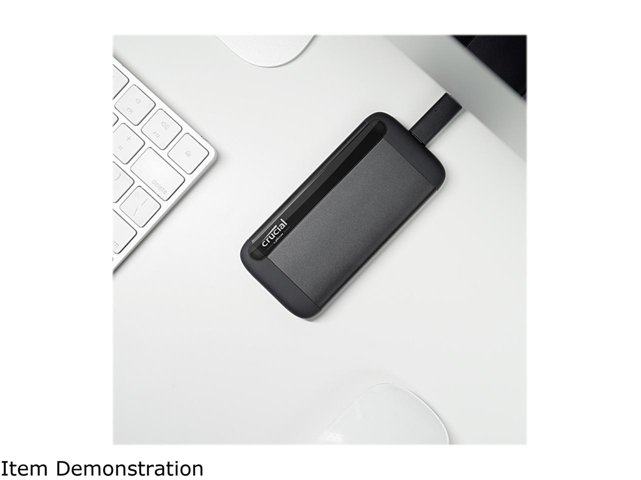 Crucial 1TB X8 Portable SSD - Up to 1050 MB/s - USB 3.2 - USB-C, USB-A - CT1000X8SSD9