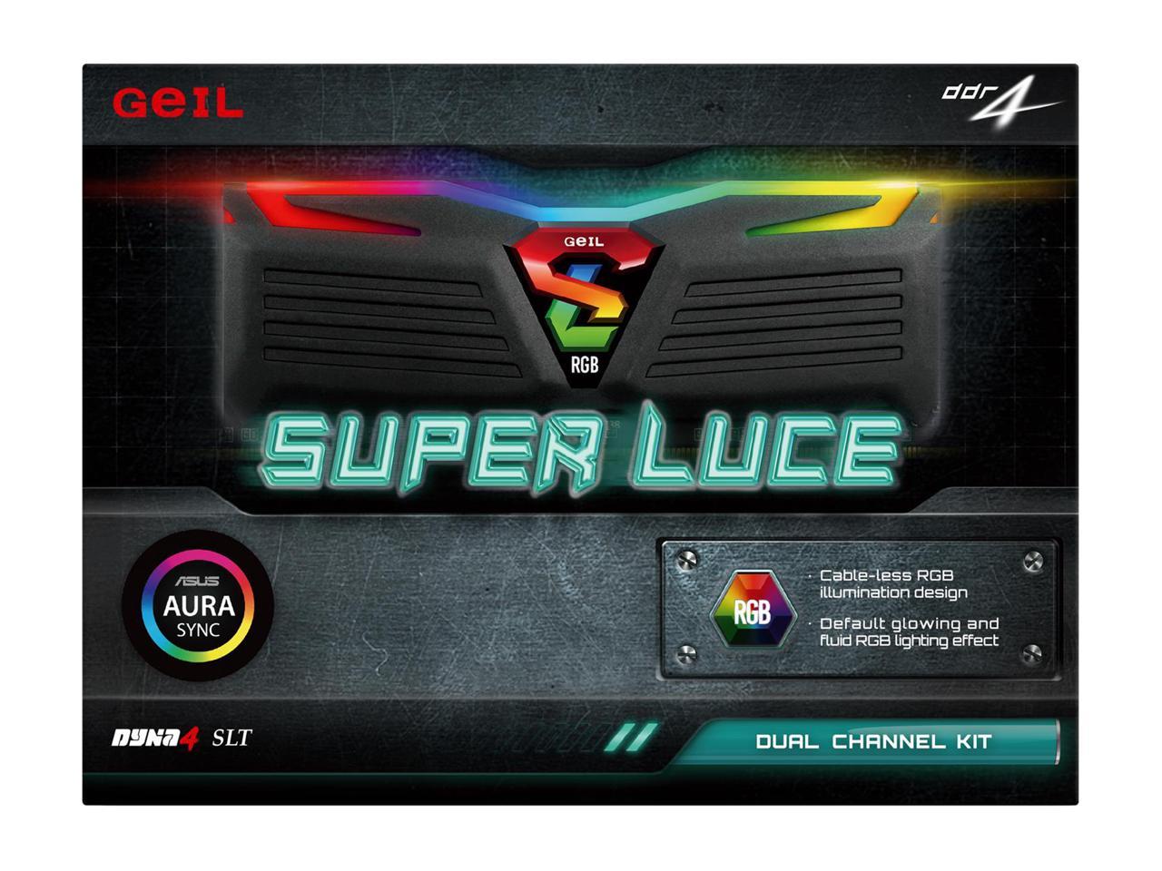 GeIL SUPER LUCE RGB SYNC 8GB (2 x 4GB) 288-Pin DDR4 SDRAM DDR4 2400 (PC4 19200) Desktop Memory Model GLS48GB2400C16DC