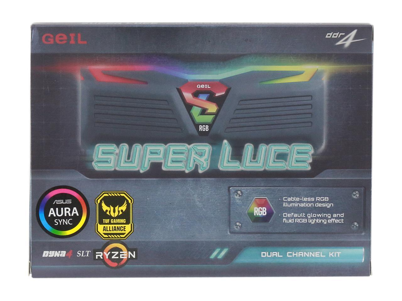 GeIL SUPER LUCE RGB SYNC AMD Edition 16GB (2 x 8GB) 288-Pin DDR4 SDRAM DDR4 3200 (PC4 25600) Intel XMP 2.0 Desktop Memory - TUF Gaming Alliance Model GALTS416GB3200C16ADC