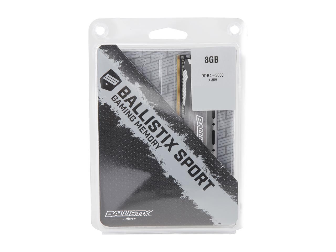 Ballistix Sport LT 8GB 288-Pin DDR4 SDRAM DDR4 3000 (PC4 24000) Desktop Memory Model BLS8G4D30BESBK