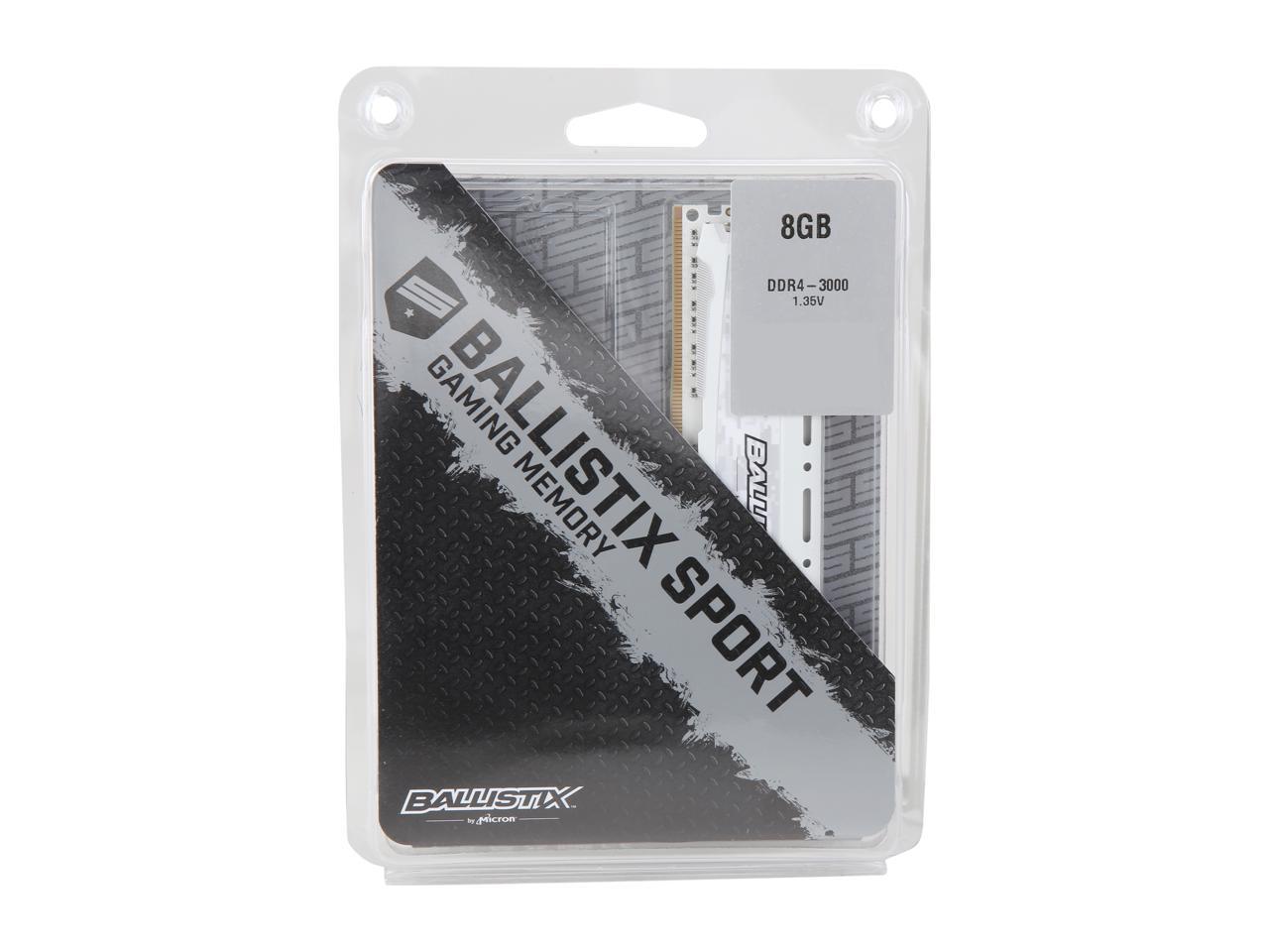 Ballistix Sport LT 8GB 288-Pin DDR4 SDRAM DDR4 3000 (PC4 24000) Desktop Memory Model BLS8G4D30AESCK