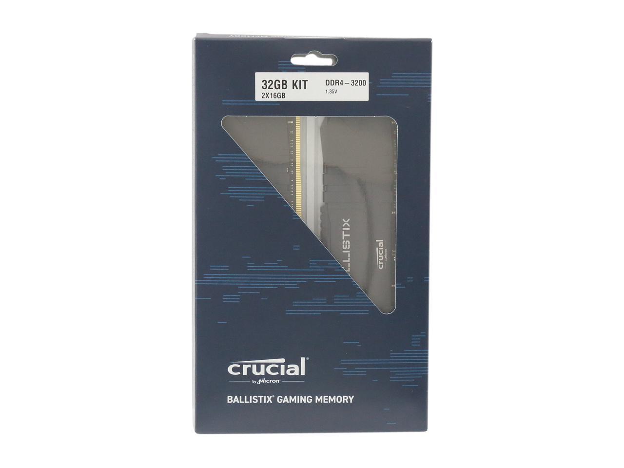 Crucial Ballistix 32GB (2 x 16GB) 288-Pin DDR4 SDRAM DDR4 3200 (PC4 25600) Desktop Memory Model BL2K16G32C16U4B