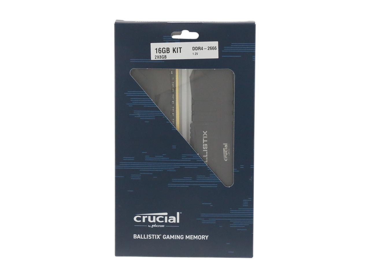 Crucial Ballistix 16GB (2 x 8GB) 288-Pin DDR4 SDRAM DDR4 2666 (PC4 21300) Desktop Memory Model BL2K8G26C16U4B