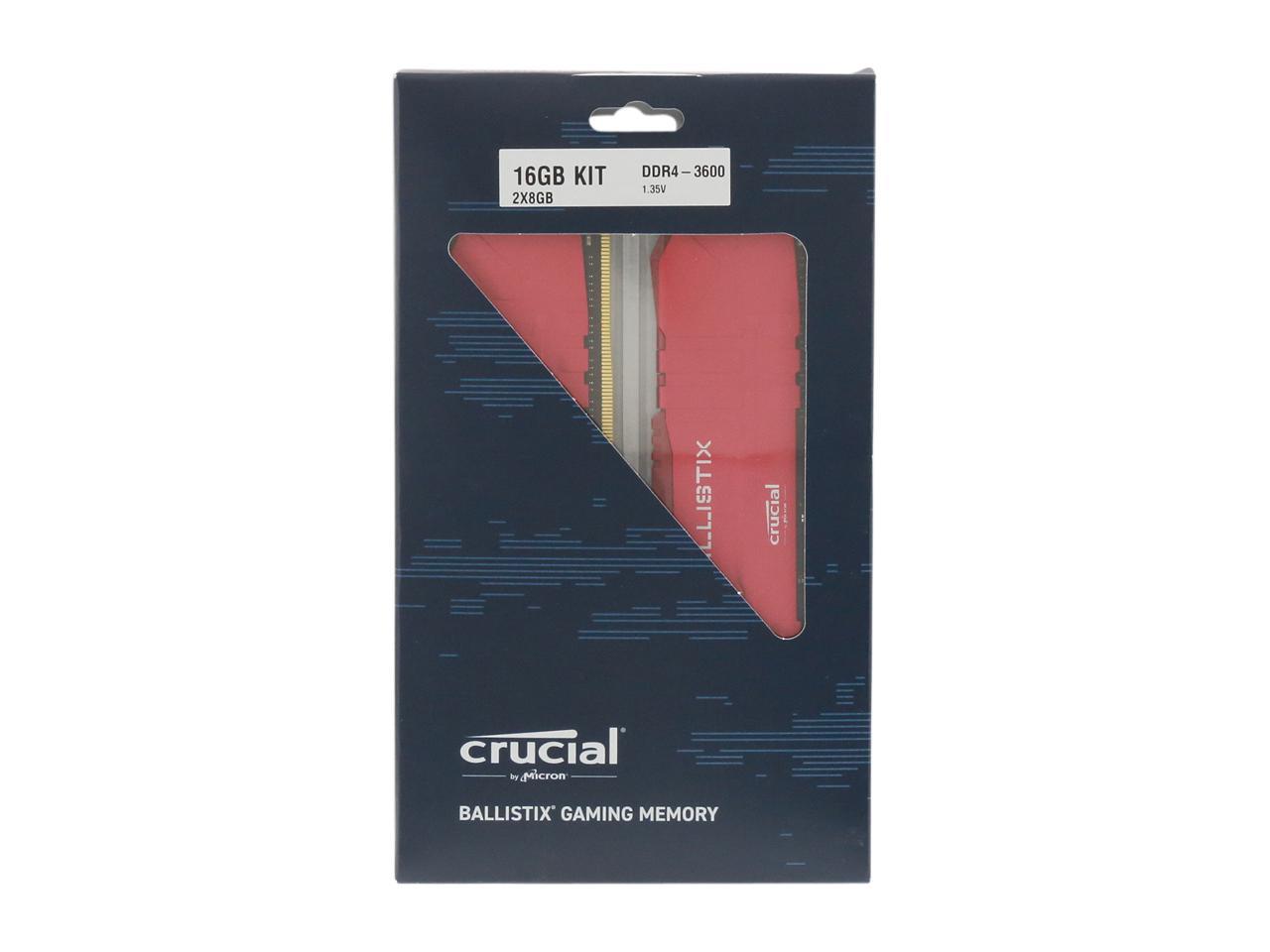 Crucial Ballistix 16GB (2 x 8GB) 288-Pin DDR4 SDRAM DDR4 3600 (PC4 28800) Desktop Memory Model BL2K8G36C16U4R