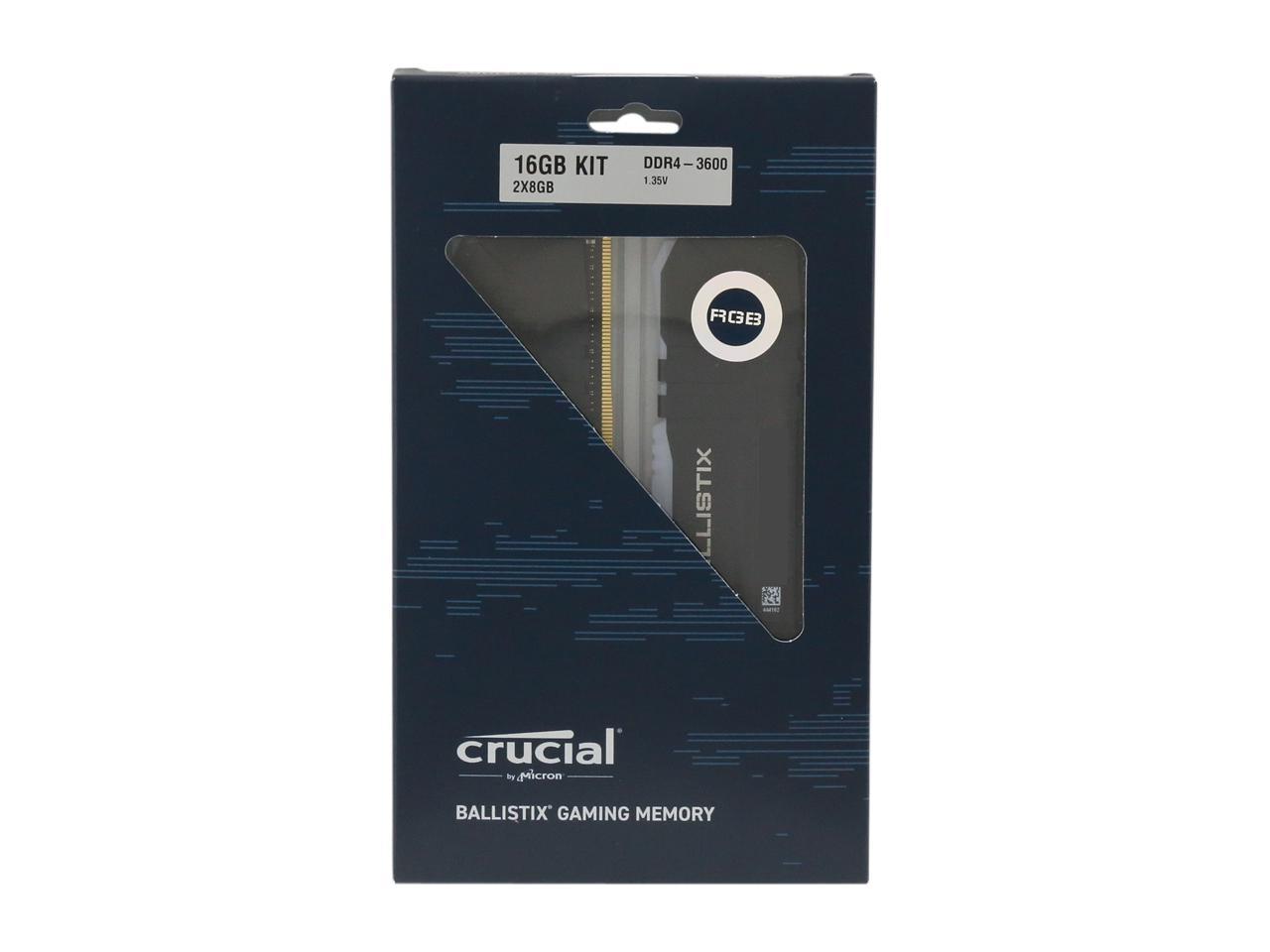 Crucial Ballistix RGB 16GB (2 x 8GB) 288-Pin DDR4 SDRAM DDR4 3600 (PC4 28800) Desktop Memory Model BL2K8G36C16U4BL