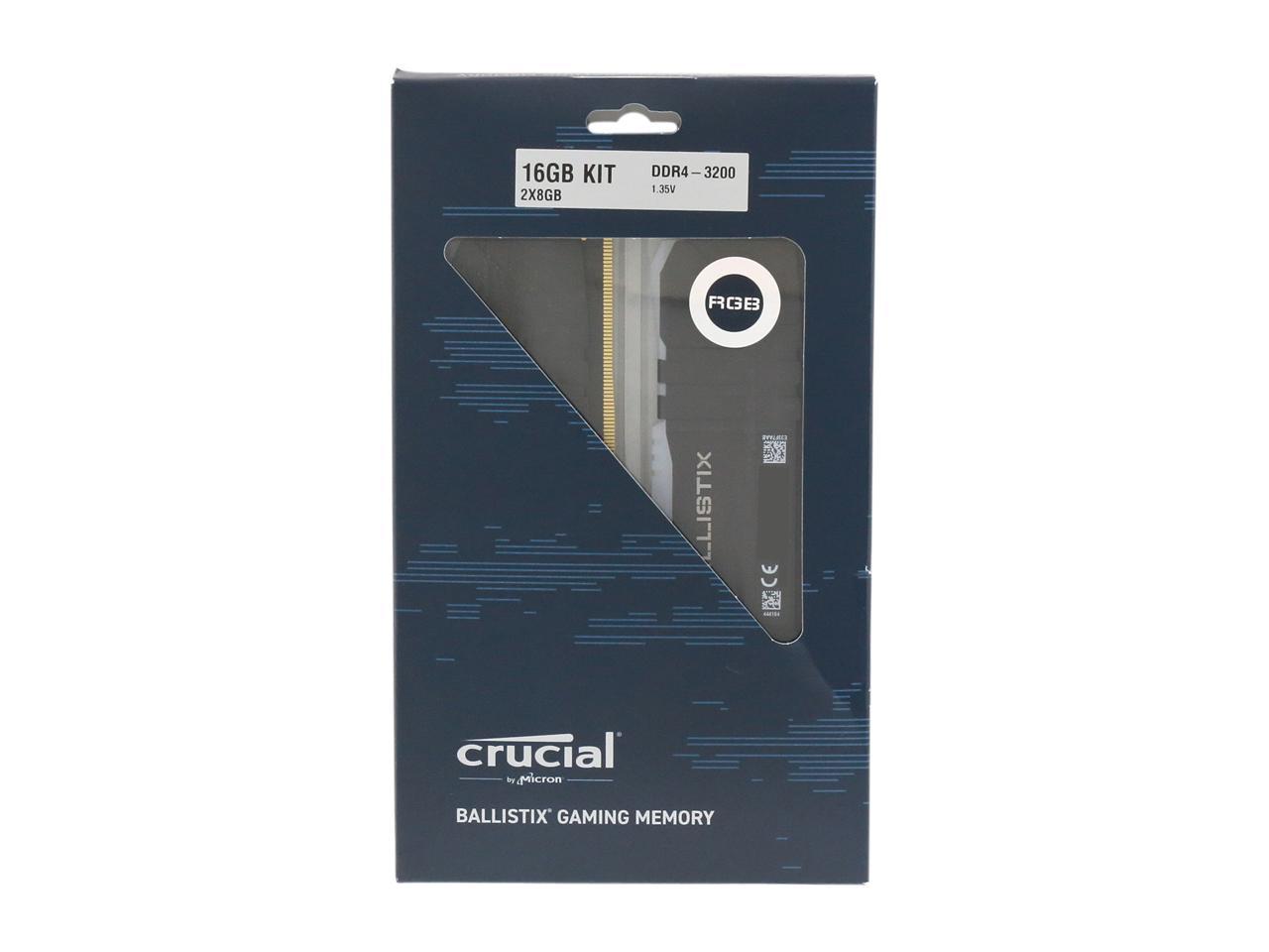 Crucial Ballistix RGB 16GB (2 x 8GB) 288-Pin DDR4 SDRAM DDR4 3200 (PC4 25600) Desktop Memory Model BL2K8G32C16U4BL