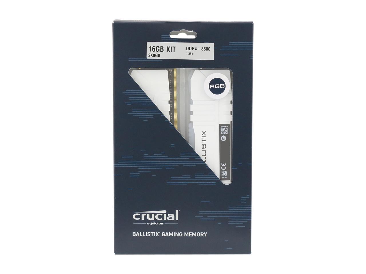 Crucial Ballistix RGB 16GB (2 x 8GB) 288-Pin DDR4 SDRAM DDR4 3600 (PC4 28800) Desktop Memory Model BL2K8G36C16U4WL
