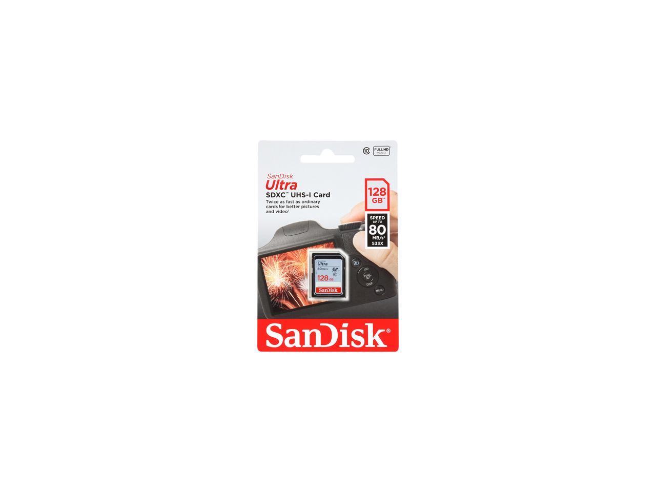 SanDisk 128GB Ultra SDXC UHS-I/Class 10 Memory Card, Speed Up to 80MB/s (SDSDUNC-128G-GN6IN)