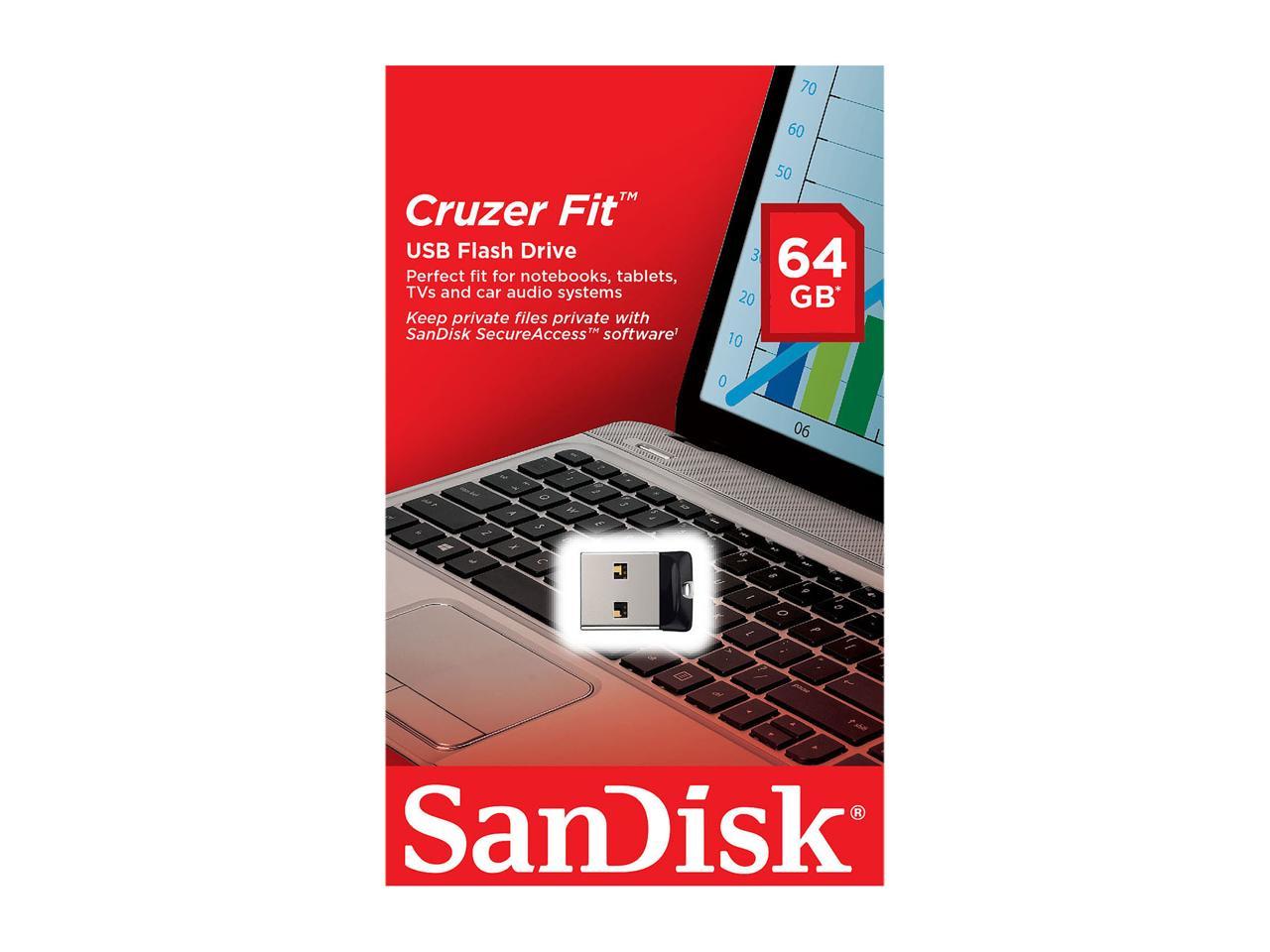 Sandisk 64GB Cruzer Fit USB 2.0 Flash Drive (SDCZ33-064G-G35)