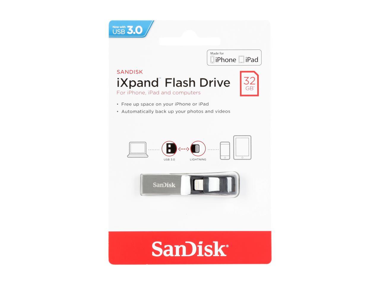 SanDisk 32GB iXpand Flash Drive for iPhone and iPad (SDIX30C-032G-GN6NN)