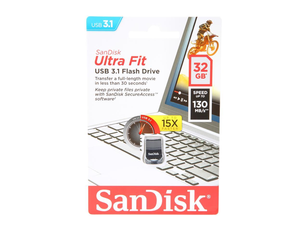 Sandisk 32GB Ultra Fit USB 3.1 Flash Drive, Speed Up to 130MB/s (SDCZ430-032G-G46)
