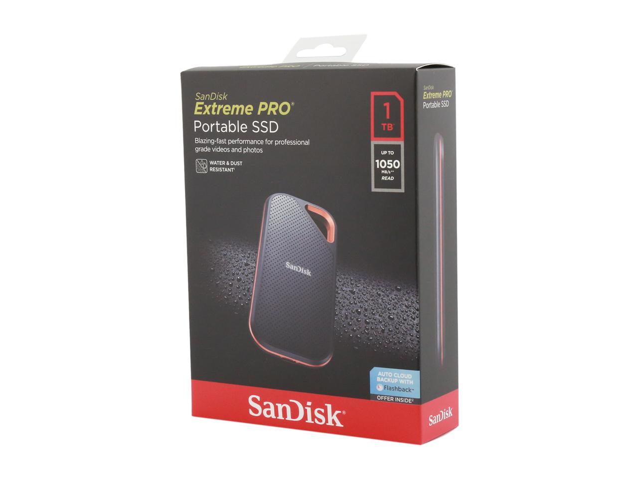 SanDisk 1TB Extreme PRO Portable External SSD - Up to 1050 MB/s - USB-C, USB 3.1 - SDSSDE80-1T00-A25