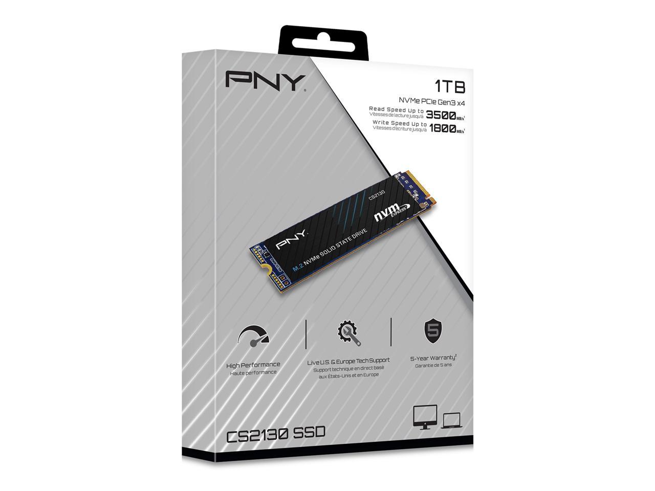 PNY CS2130 M.2 2280 1TB PCI-Express 3.0 x4, NVMe 1.3 3D NAND Internal Solid State Drive (SSD) M280CS2130-1TB-RB