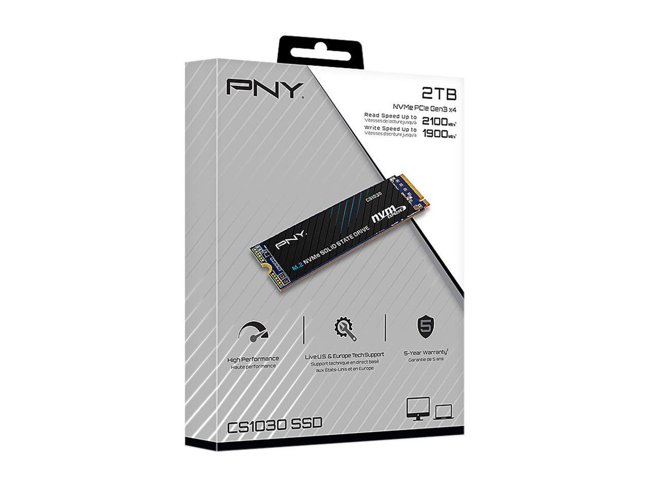 PNY CS1030 M.2 2280 2TB PCI-Express 3.0 x4, NVMe 1.3 3D NAND Internal Solid State Drive (SSD) M280CS1030-2TB-RB