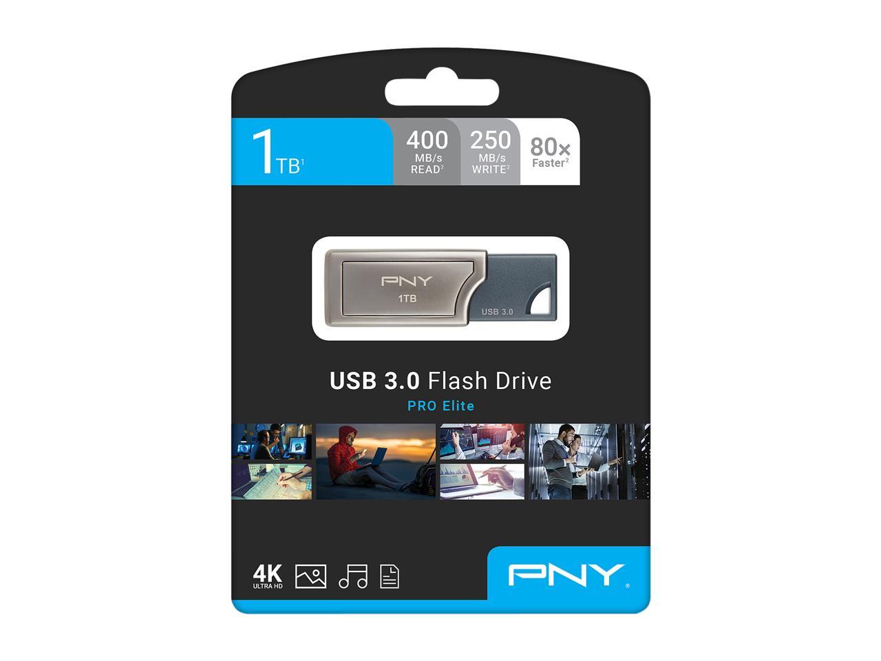 PNY Pro Elite 1TB USB 3.0 Premium Flash Drive - Read Speeds up to 400MB/sec (P-FD1TBPRO-GE)