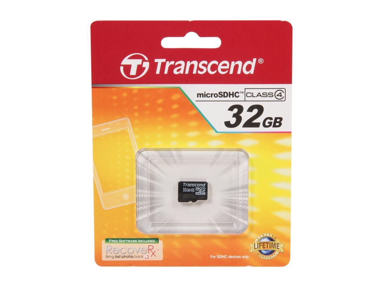 Transcend 32GB microSDHC Flash Card Model TS32GUSDC4