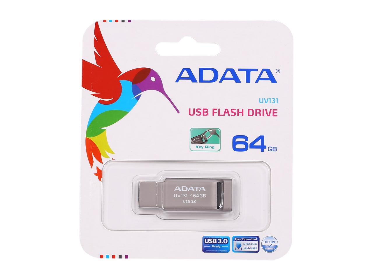 ADATA UV131 64GB USB Flash Drive Model AUV-131-64G-RGY