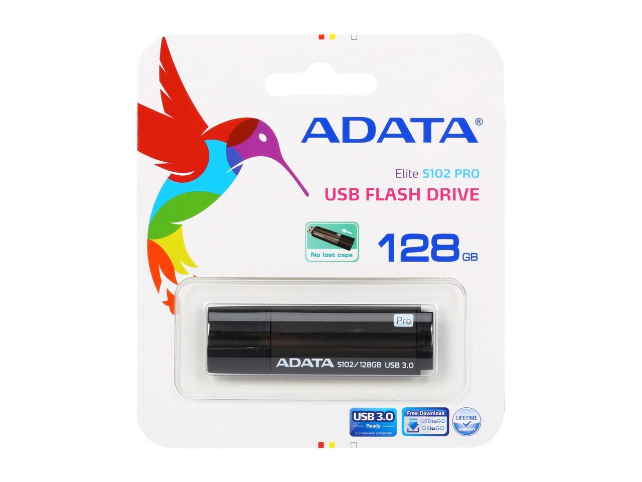 ADATA 128GB S102 Pro Advanced USB 3.0 Flash Drive, Speed Up to 100MB/s (AS102P-128G-RGY)
