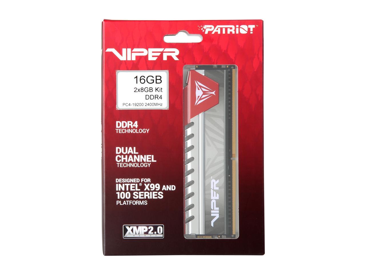 Patriot Viper Elite 16GB (2 x 8GB) 288-Pin DDR4 SDRAM DDR4 2400 (PC4 19200) Desktop Memory Model PVE416G240C5KRD
