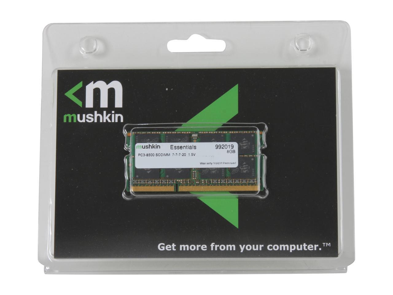 Mushkin Enhanced Essentials 8GB 204-Pin DDR3 SO-DIMM DDR3 1066 (PC3 8500) Laptop Memory Model 992019