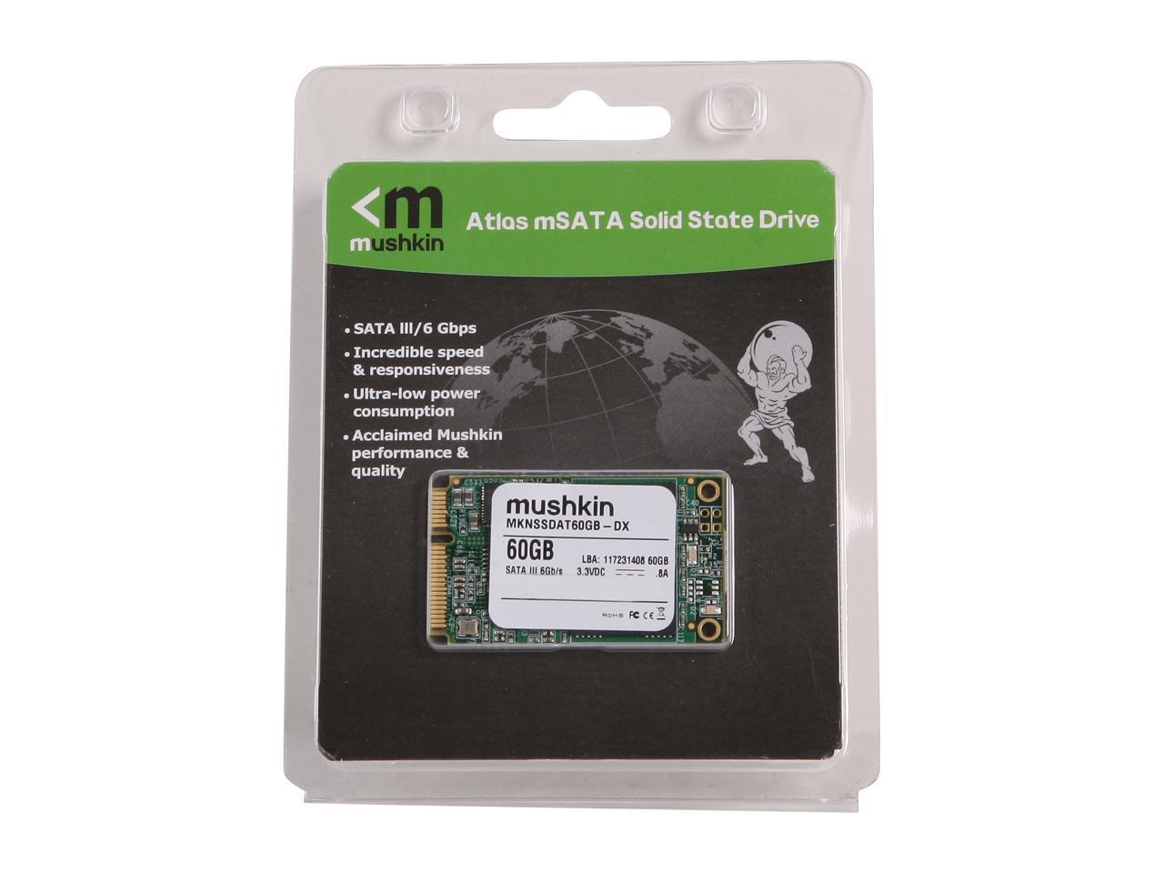 Mushkin Atlas Series 60GB Mini-SATA (mSATA) MLC Internal Solid State Drive (SSD) MKNSSDAT60GB-DX