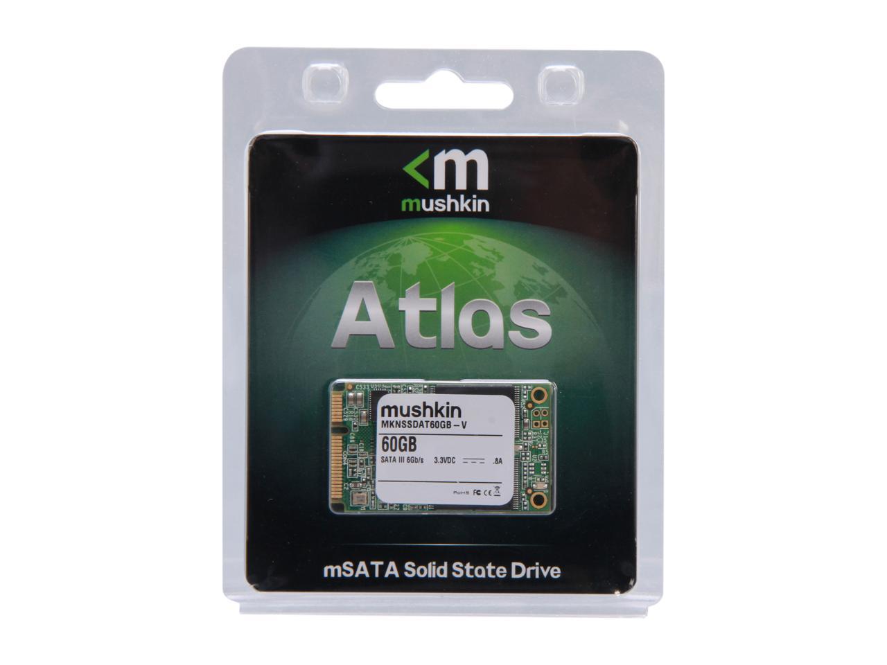 Mushkin Atlas Series 60GB Mini-SATA (mSATA) MLC Internal Solid State Drive (SSD) MKNSSDAT60GB-V