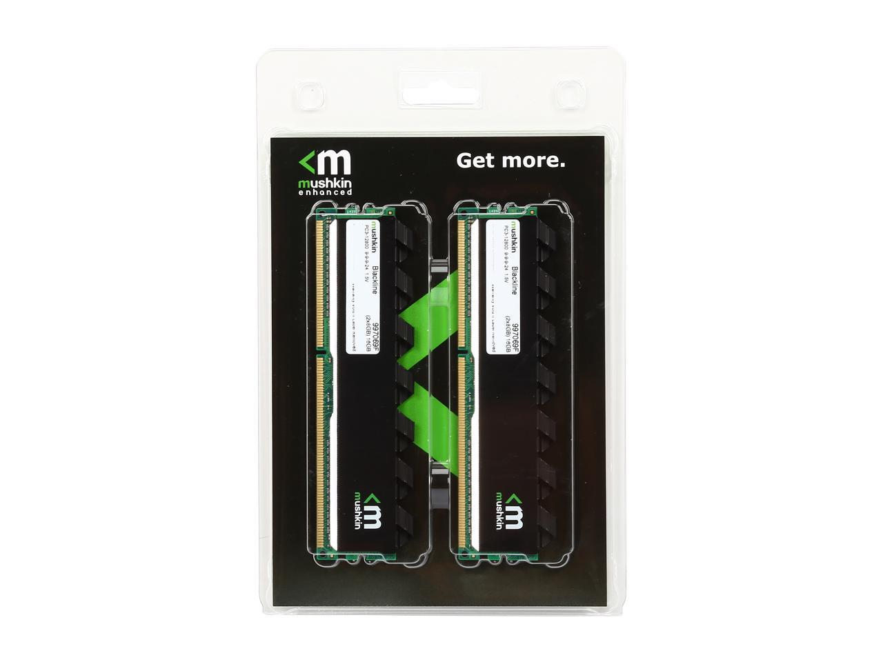 Mushkin Blackline 16GB (2 x 8GB) 240-Pin DDR3 UDIMM DDR3 1600 (PC3 12800) Desktop Memory Model 997069F