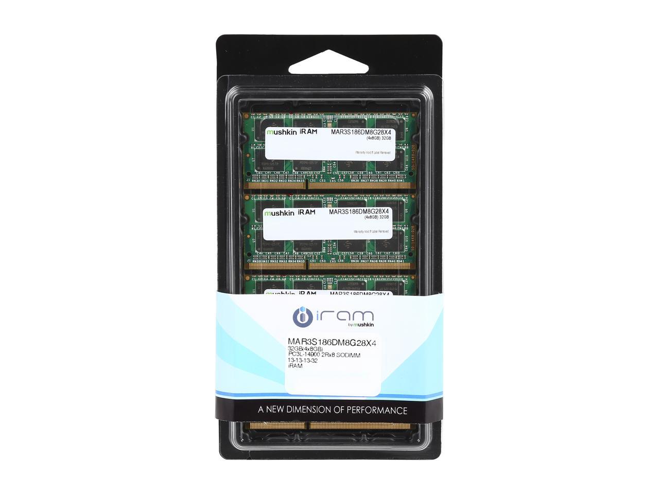 Mushkin Enhanced iRam 32GB (4 x 8GB) DDR3L 1866 (PC3L 14900) Memory for Late-2015 iMac (Core i5/i7) Model MAR3S186DM8G28X4