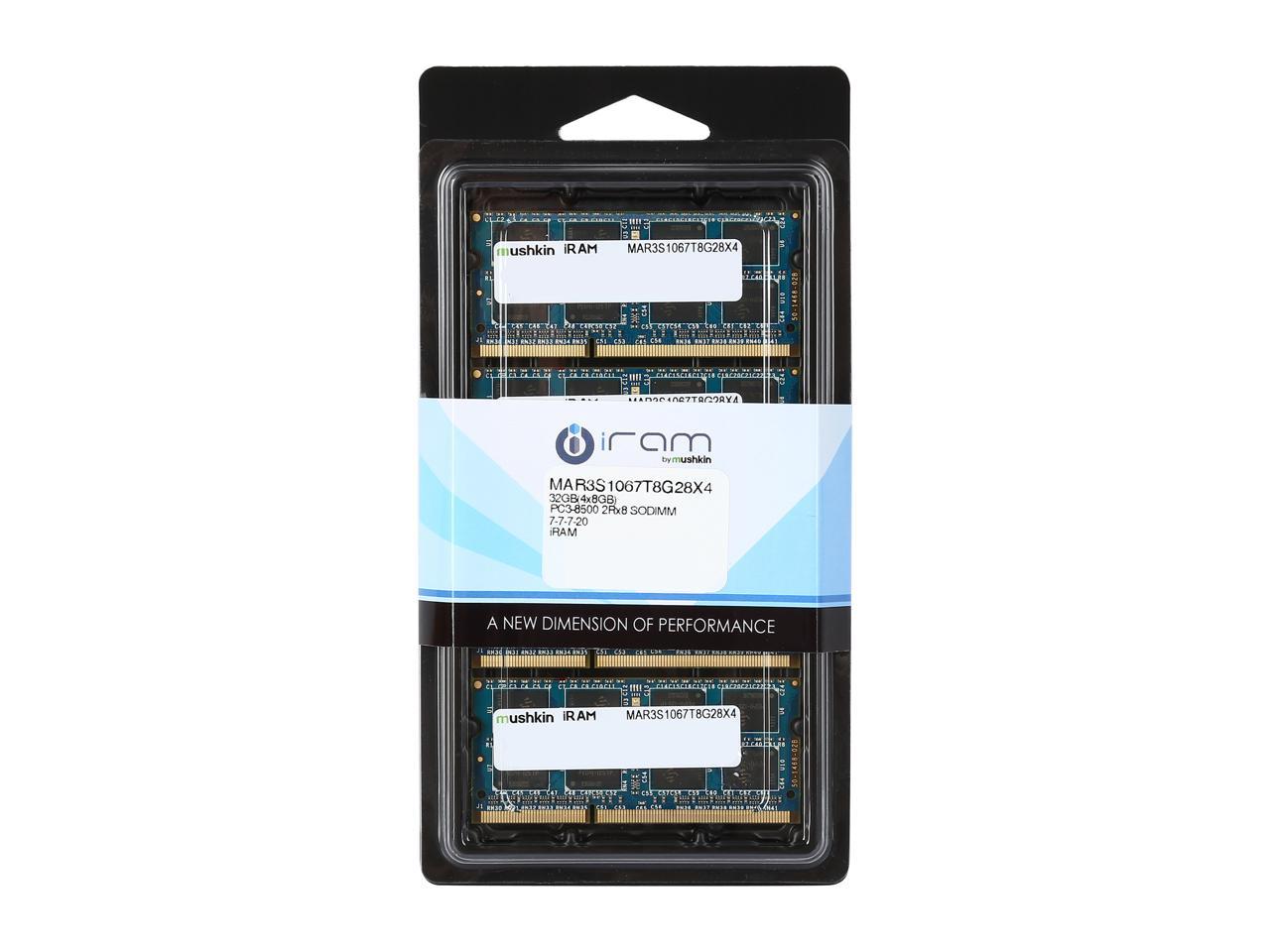 Mushkin iRam 32GB (4 x 8GB) DDR3 1066 (PC3 8500) Memory for Apple Model MAR3S1067T8G28X4
