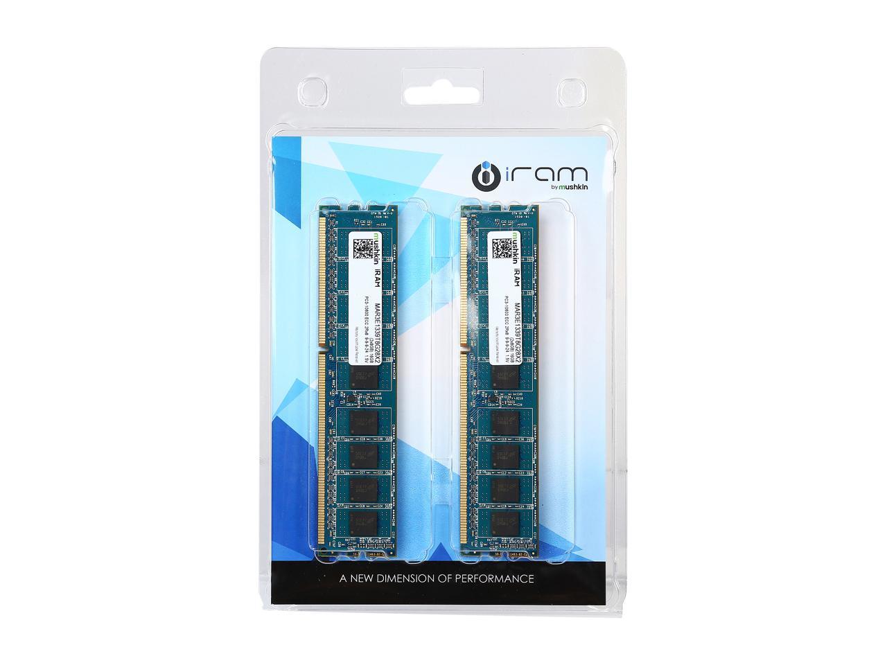 Mushkin iRam 16GB (2 x 8GB) DDR3 1333 (PC3 10600) ECC Unbuffered Memory for Apple Model MAR3E1339T8G28X2