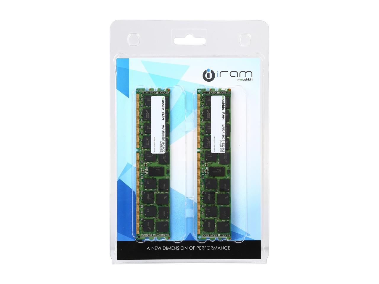 Mushkin iRam 32GB (2 x 16GB) DDR3 1866 (PC3 14900) ECC Registered Memory for Apple Model MAR3R186DT16G24X2