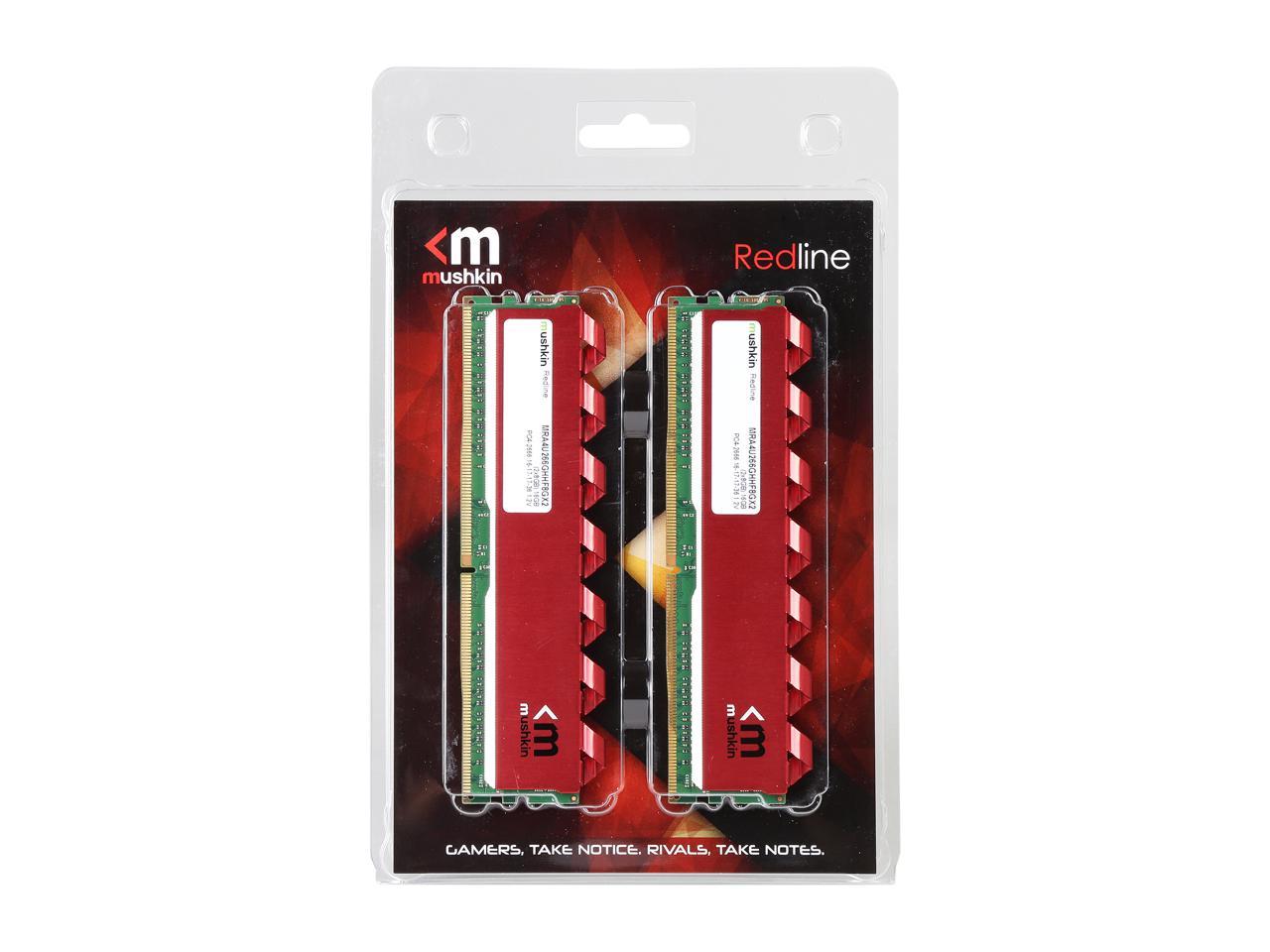 Mushkin Redline 16GB (2 x 8GB) 288-Pin DDR4 SDRAM DDR4 2666 (PC4 21300) Desktop Memory Model MRA4U266GHHF8GX2