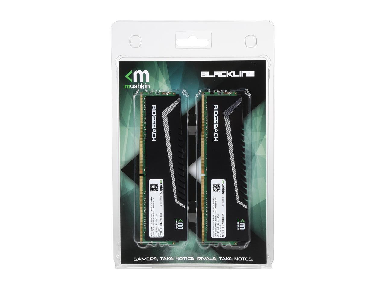 Mushkin Blackline 16GB (2 x 8GB) 288-Pin DDR4 SDRAM DDR4 2400 (PC4 19200) Desktop Memory Model MBB4U240FFFF8GX2