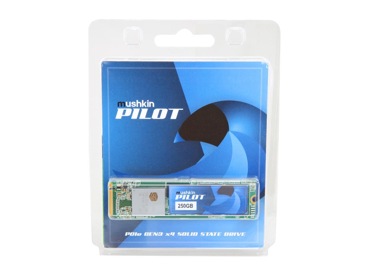 Mushkin Pilot M.2 2280 250GB PCIe Gen3 x4 NVMe 1.3 3D TLC Internal Solid State Drive (SSD) MKNSSDPL250GB-D8
