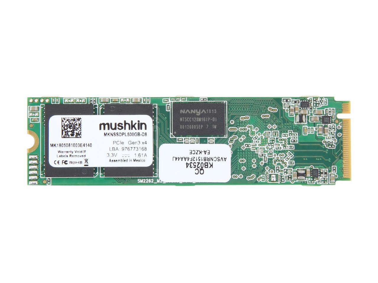 Mushkin Pilot M.2 2280 500GB PCIe Gen3 x4 NVMe 1.3 3D TLC Internal Solid State Drive (SSD) MKNSSDPL500GB-D8
