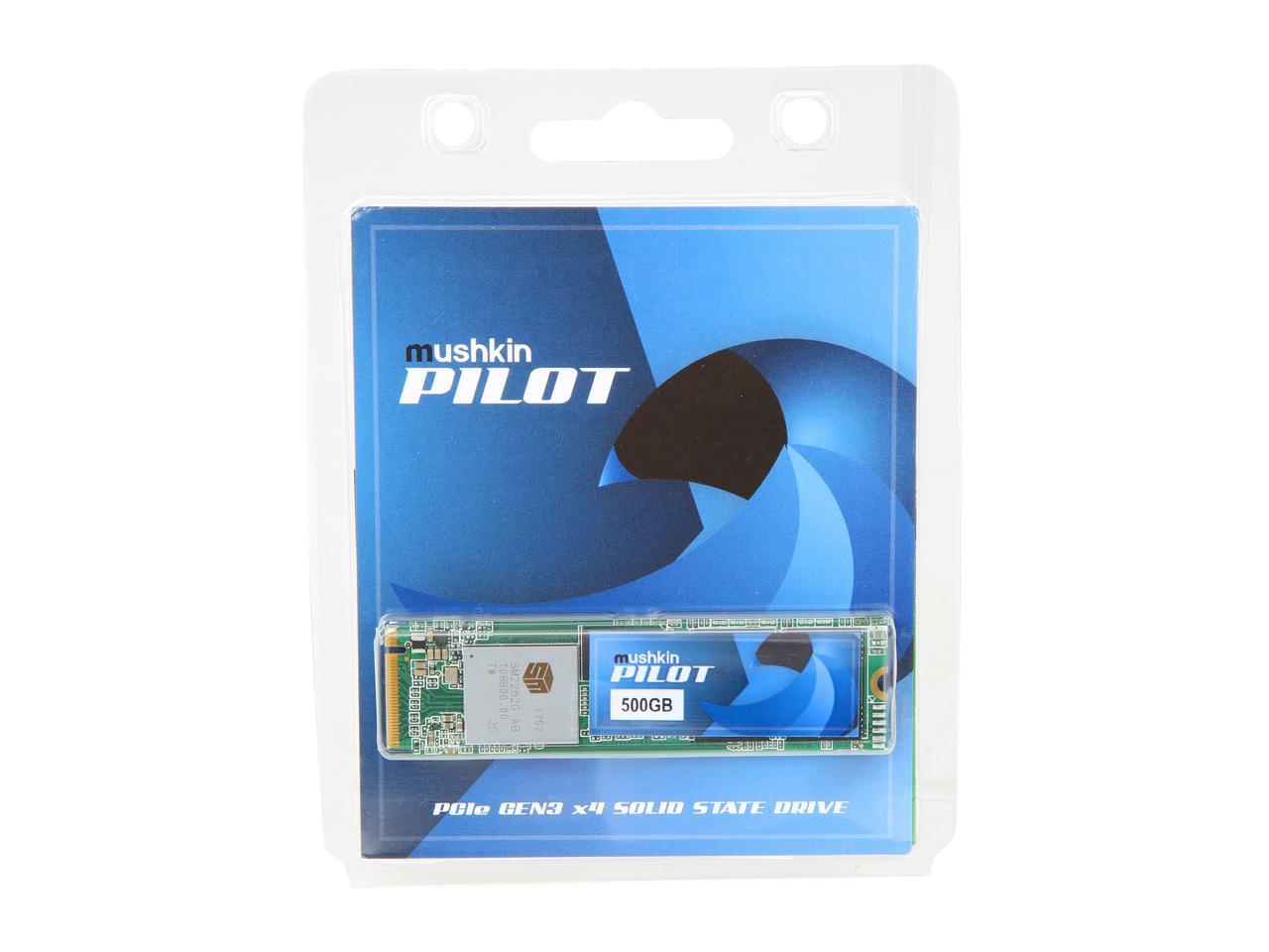 Mushkin Pilot M.2 2280 500GB PCIe Gen3 x4 NVMe 1.3 3D TLC Internal Solid State Drive (SSD) MKNSSDPL500GB-D8
