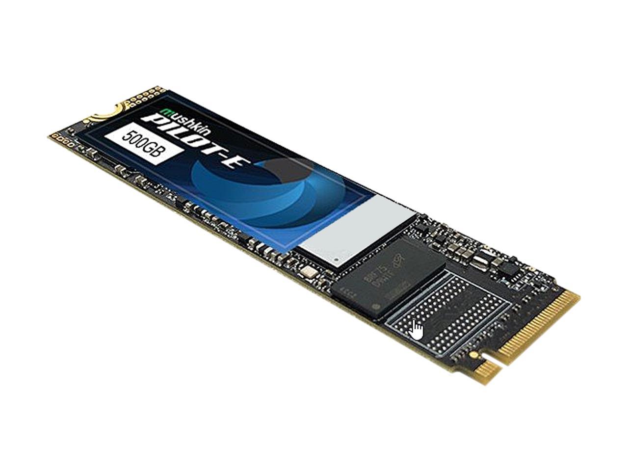 Mushkin Pilot-E M.2 2280 500GB PCIe Gen3 x4 NVMe 1.3 3D TLC Internal Solid State Drive (SSD) MKNSSDPE500GB-D8