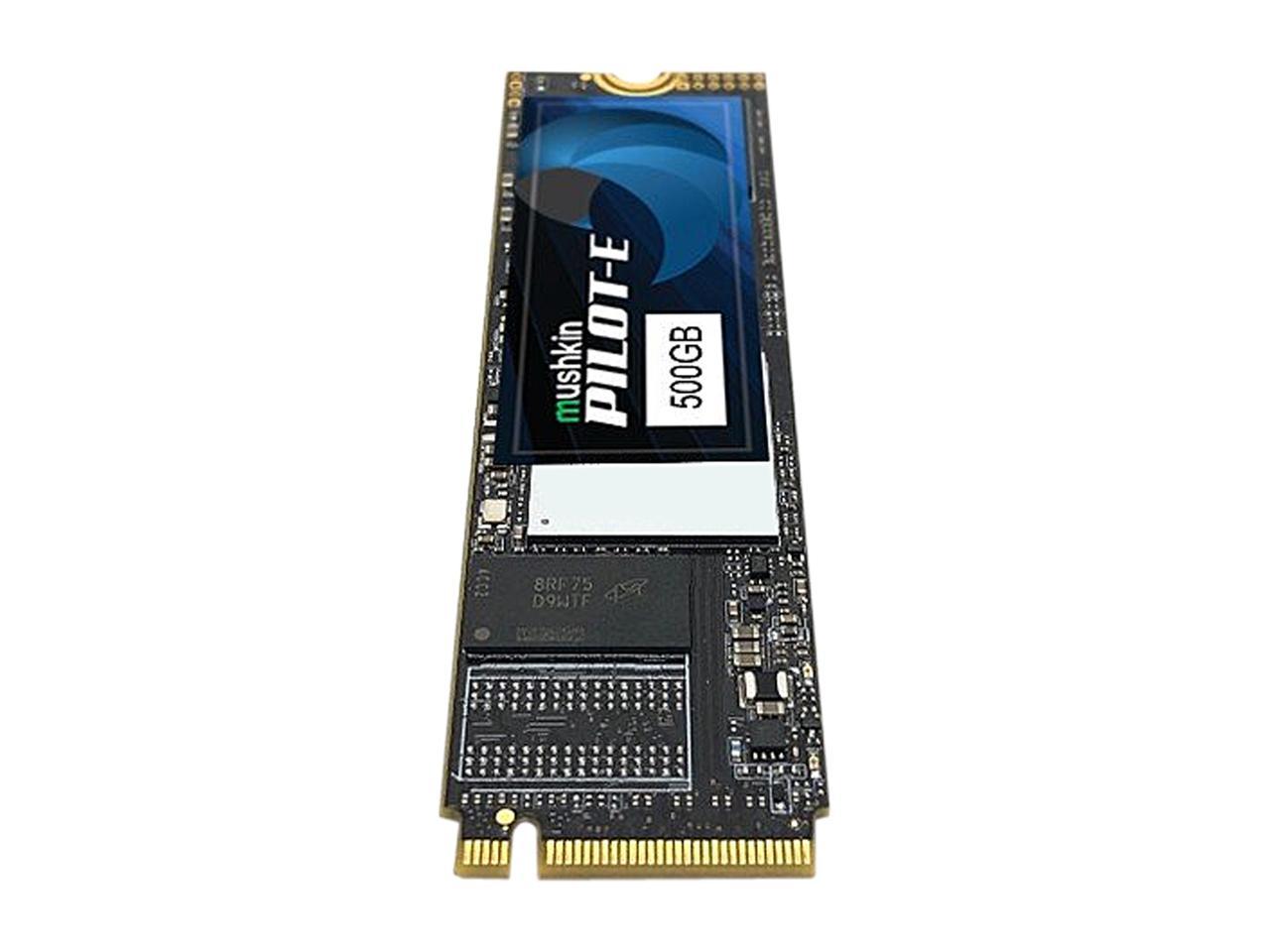 Mushkin Pilot-E M.2 2280 500GB PCIe Gen3 x4 NVMe 1.3 3D TLC Internal Solid State Drive (SSD) MKNSSDPE500GB-D8