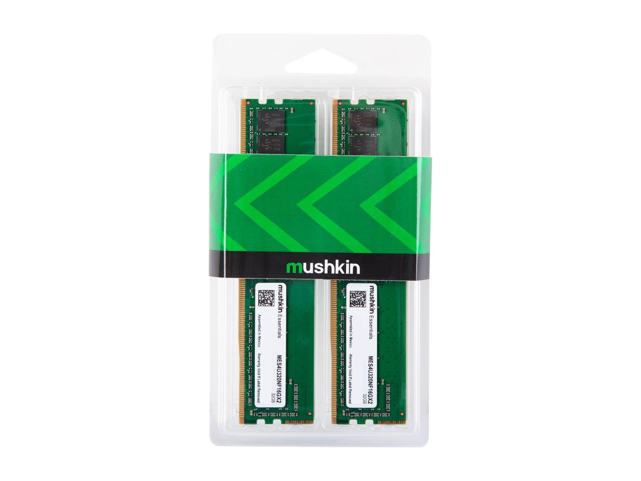 Mushkin Essentials 32GB (2 x 16GB) 288-Pin DDR4 SDRAM DDR4 3200 (PC4 25600) Intel XMP 2.0 Desktop Memory Model MES4U320NF16GX2