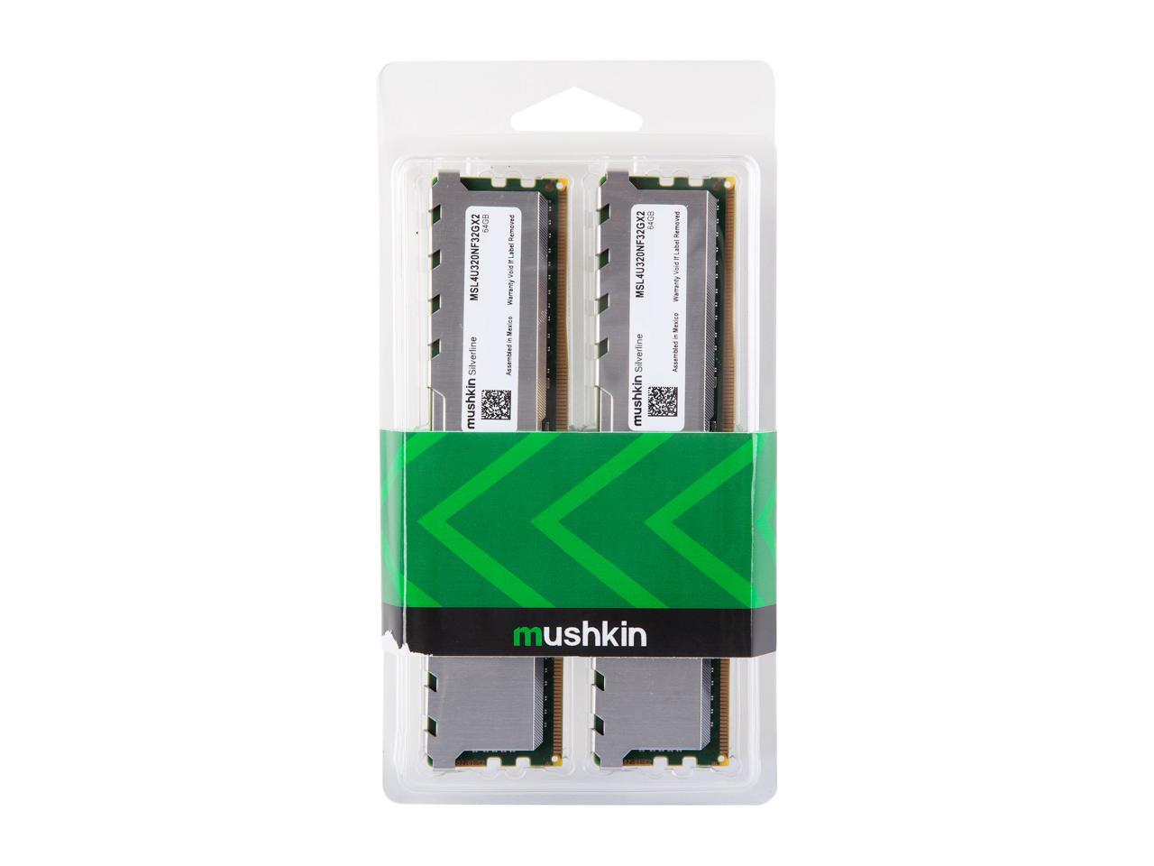 Mushkin Enhanced Essentials 64GB (2 x 32GB) DDR4 3200 (PC4 25600) Intel XMP 2.0 Desktop Memory Model MES4U320NF32GX2