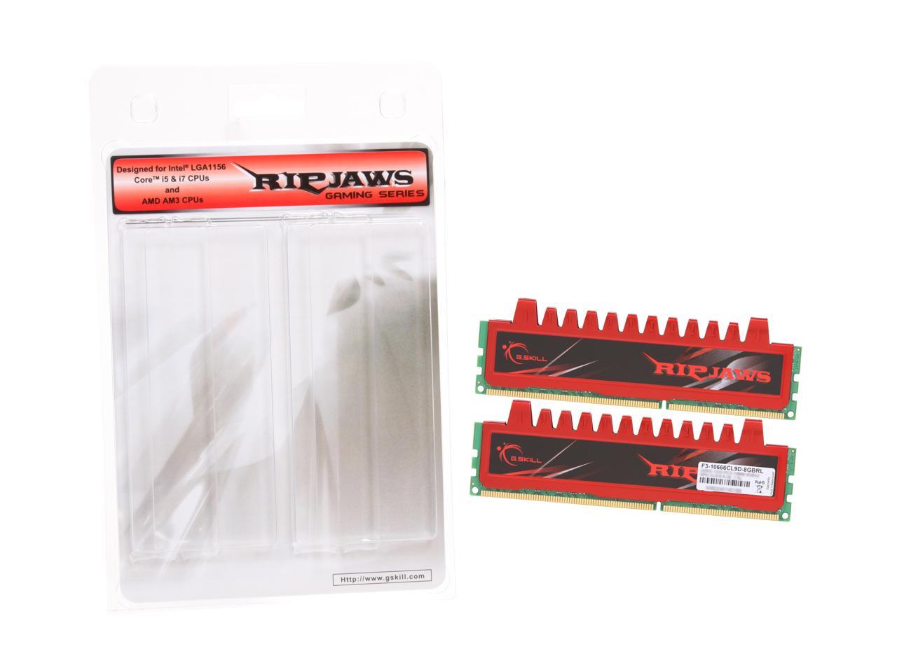 G.SKILL Ripjaws Series 8GB (2 x 4GB) 240-Pin DDR3 SDRAM DDR3 1333 (PC3 10666) Desktop Memory Model F3-10666CL9D-8GBRL