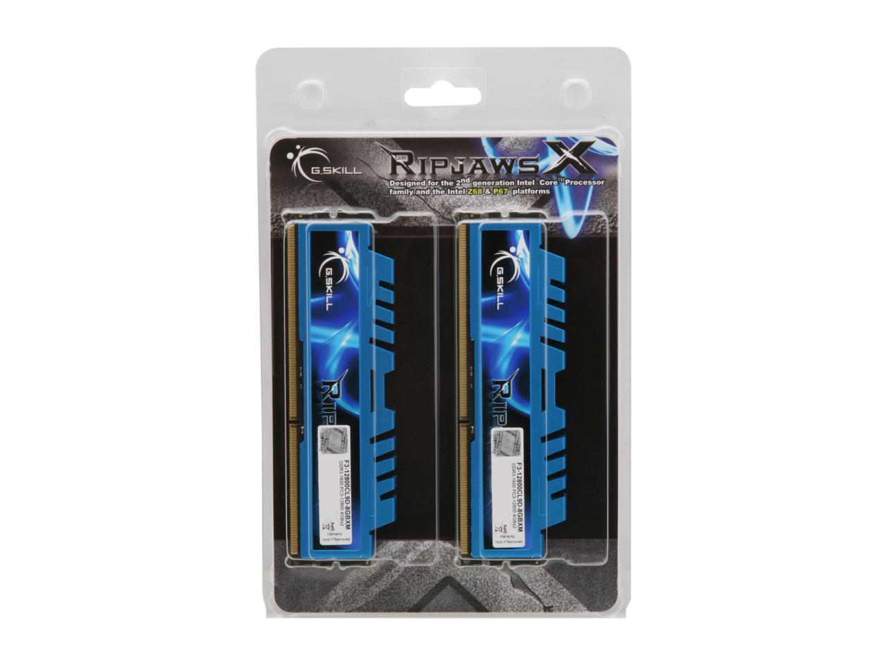 G.SKILL Ripjaws X Series 8GB (2 x 4GB) 240-Pin DDR3 SDRAM DDR3L 1600 (PC3L 12800) Low Voltage Desktop Memory Model F3-12800CL9D-8GBXM