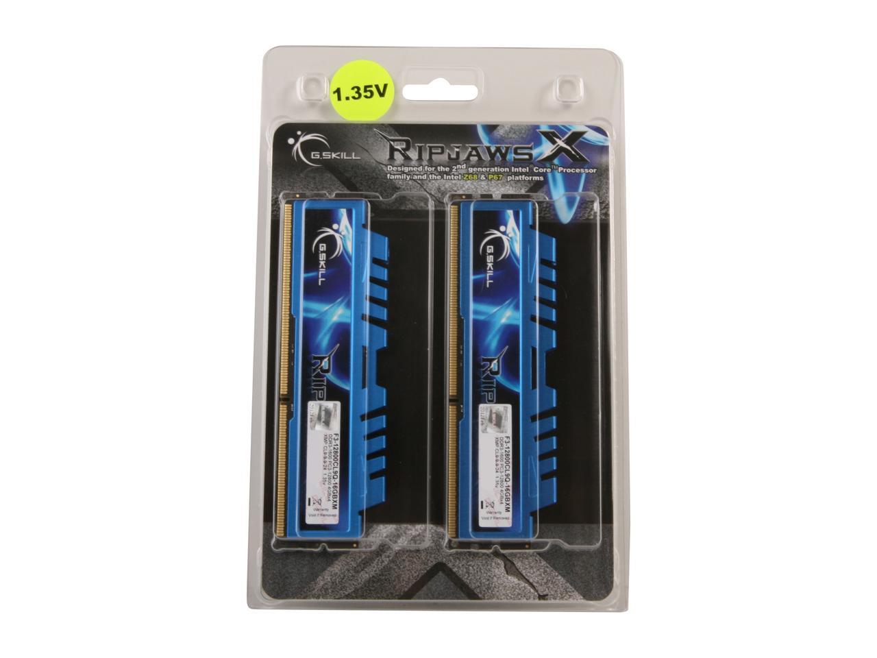 G.SKILL Ripjaws X Series 16GB (4 x 4GB) 240-Pin DDR3 SDRAM DDR3L 1600 (PC3L 12800) Low Voltage Desktop Memory Model F3-12800CL9Q-16GBXM