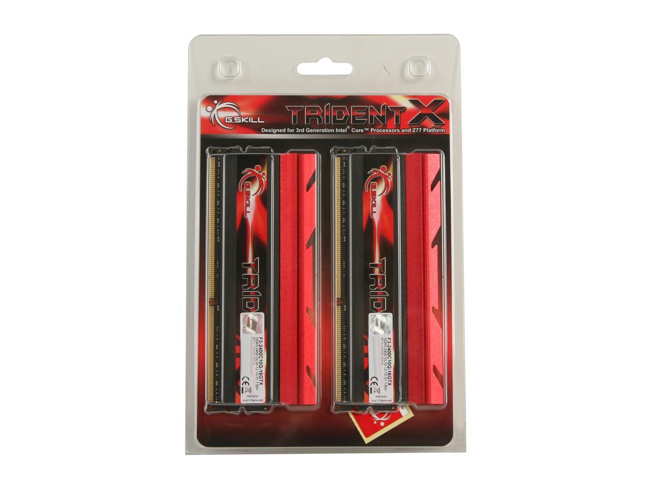 G.SKILL TridentX Series 16GB (4 x 4GB) 240-Pin DDR3 SDRAM DDR3 2400 (PC3 19200) Desktop Memory Model F3-2400C10Q-16GTX