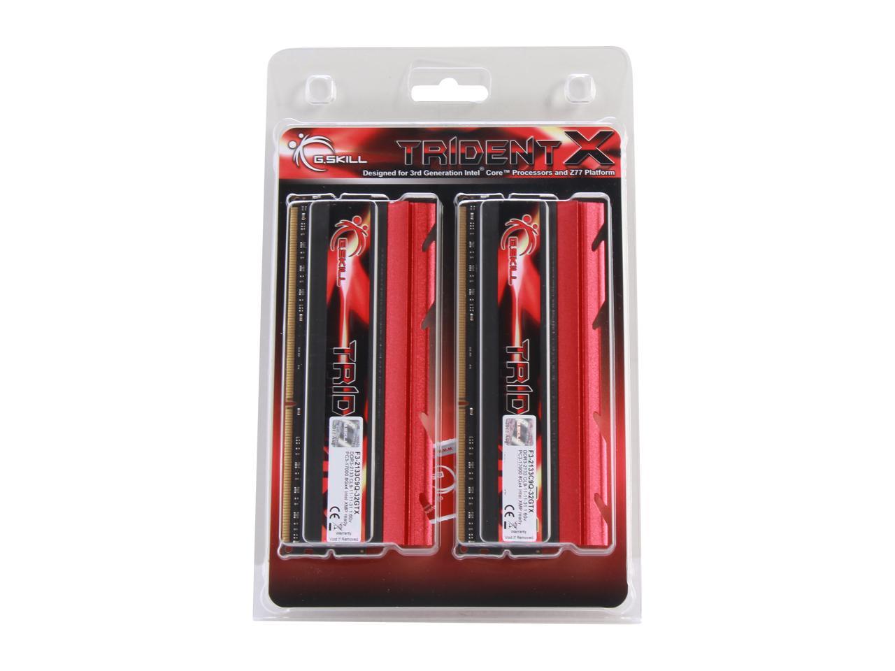 G.SKILL TridentX Series 32GB (4 x 8GB) 240-Pin DDR3 SDRAM DDR3 2133 (PC3 17000) Desktop Memory Model F3-2133C9Q-32GTX