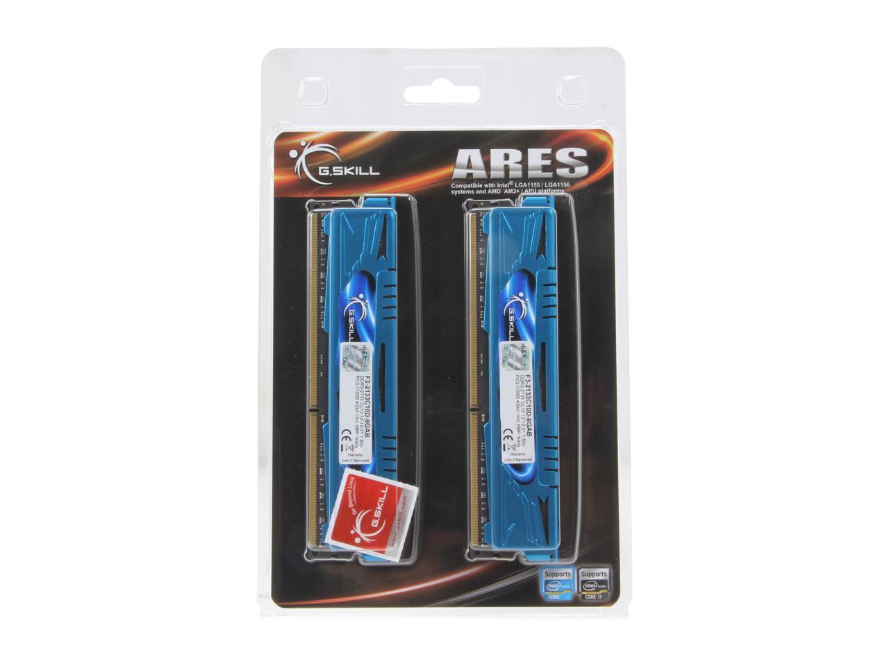G.SKILL Ares Series 8GB (2 x 4GB) 240-Pin DDR3 SDRAM DDR3 2133 (PC3 17000) Desktop Memory Model F3-2133C10D-8GAB