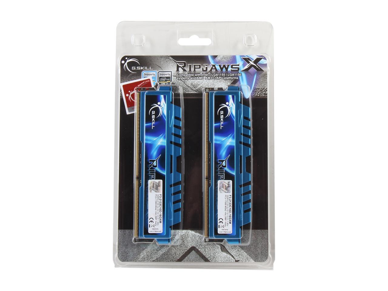 G.SKILL Ripjaws X Series 16GB (2 x 8GB) 240-Pin DDR3 SDRAM DDR3 2133 (PC3 17000) Desktop Memory Model F3-2133C10D-16GXM